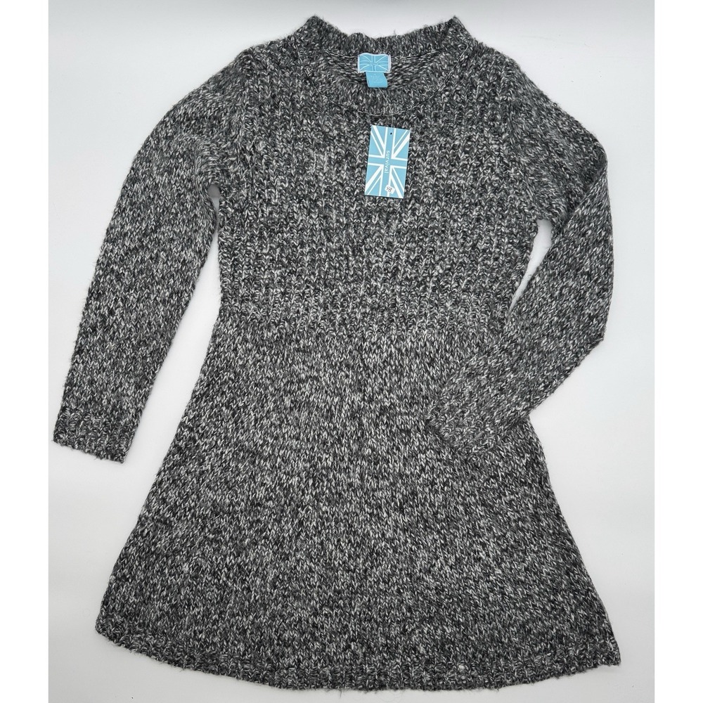 NEW w/ TAGS SURVIVAL BRAND Black Grey Charcoal Tweed Sweater‎ Dress Women's Sz M